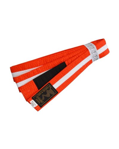 BJJ Belt, for Children, orange / white stripe