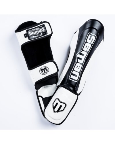 Thai lábszárvédő, Saman, Colours 1985, műbőr, fekete/fehér