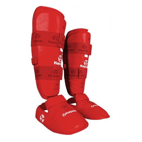 Karate Kickprotector and Shin Guard Set, Hayashi, WKF, blue, Piros szín, S méret