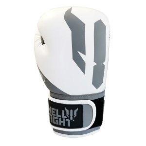 Boxkesztyű, HELL FIGHT, 2026, műbőr, fehér/szürke