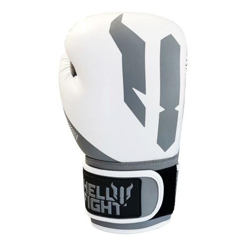 Boxkesztyű, HELL FIGHT, 2026, műbőr, fehér/szürke