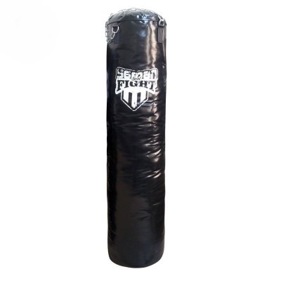 Boxzsák 180x40 cm, Saman Spirit of Fight, műbőr, lánccal
