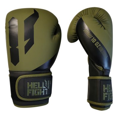 Boxkesztyű, HELL FIGHT, 2026, műbőr, oliva/fekete