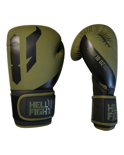 Boxkesztyű, HELL FIGHT, 2026, műbőr, oliva/fekete