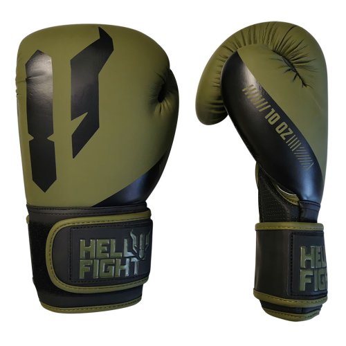 Boxkesztyű, HELL FIGHT, 2026, műbőr, oliva/fekete