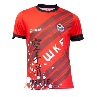 Póló, Hayashi, WKF Karate, piros