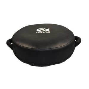 Round Coaching Punch Shield, Leather, 40 cm, black
