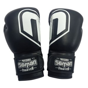 Boxing gloves, Saman, Force, leather, black