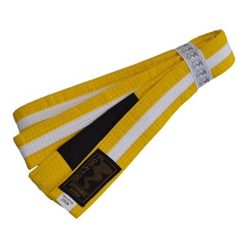BJJ Belt, for Children, yellow / white stripe