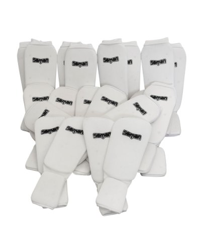 Lábfejes lábszárvédő, 10 pár, Saman, elasztikus, szivacs betéttel, fehér
