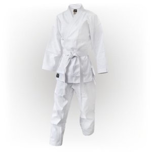 Karate Uniform, Saman, Hanami Saman with belt, white, cotton/poly