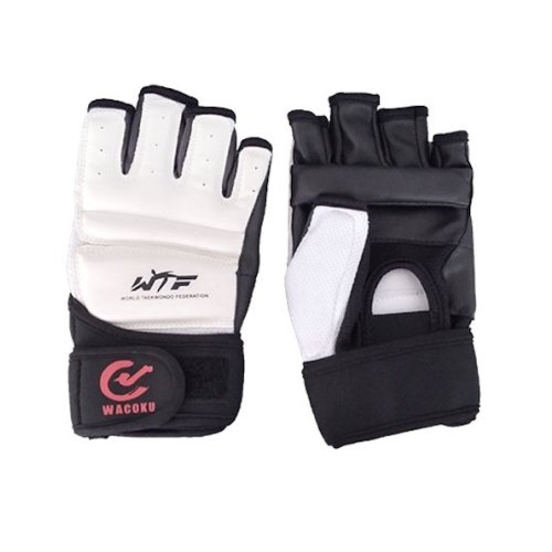 Taekwondo gloves, WTF, Wacoku, white/black