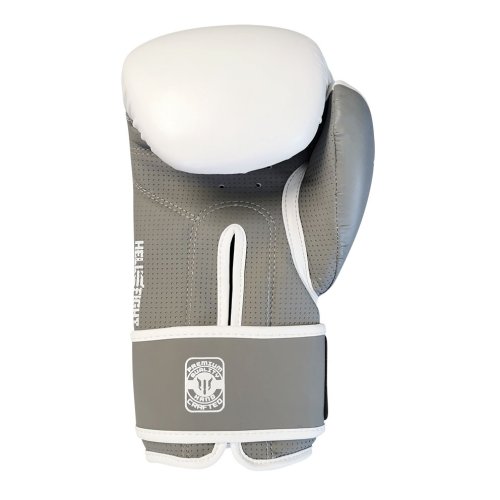 Boxkesztyű, HELL FIGHT, 2026, műbőr, fehér/szürke