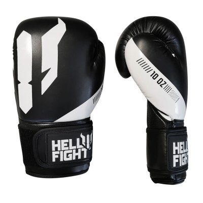 Boxkesztyű, HELL FIGHT, 2026, műbőr, fekete/fehér