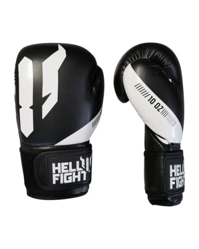 Boxkesztyű, HELL FIGHT, 2026, műbőr, fekete/fehér