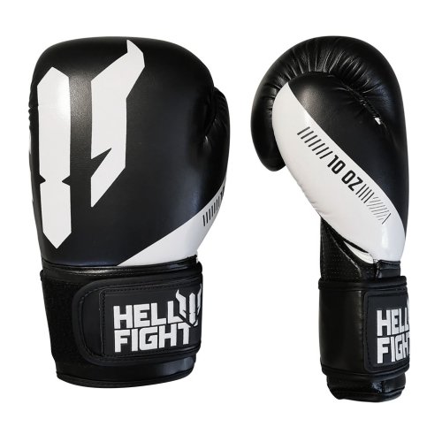 Boxkesztyű, HELL FIGHT, 2026, műbőr, fekete/fehér